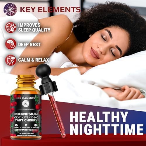 Magnesio Glicinato Líquido 420 mg con Extracto Natural de Cereza Ácida | Suplemento de Gotas para Sueño, Ánimo y Movilidad - imagen 5