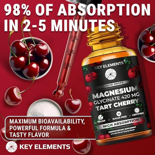 Magnesio Glicinato Líquido 420 mg con Extracto Natural de Cereza Ácida | Suplemento de Gotas para Sueño, Ánimo y Movilidad - imagen 8