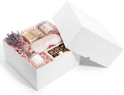 Cajas de Regalo UnicoPak 10x10x5 Pulgadas Blancas con Tapa, 10 Piezas, Cajas Resistentes para Propuestas de Dama de Honor, Bodas, Baby Shower, - imagen 1