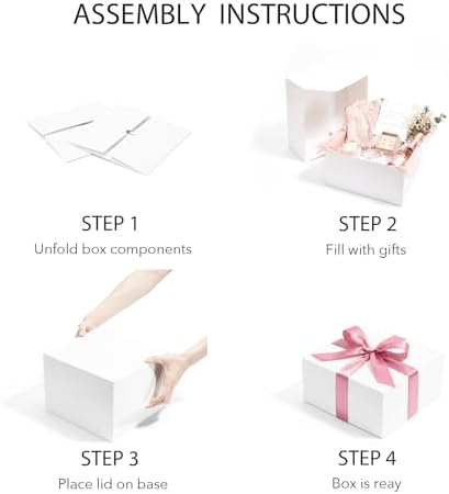Cajas de Regalo UnicoPak 10x10x5 Pulgadas Blancas con Tapa, 10 Piezas, Cajas Resistentes para Propuestas de Dama de Honor, Bodas, Baby Shower, - imagen 3