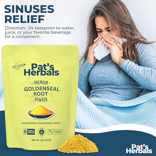 Polvo de Raíz de Goldenseal de Pat's Herbals - 2oz, Cultivado en EE. UU., No GMO | Polvo de Raíz Amarillo Puro - imagen 7