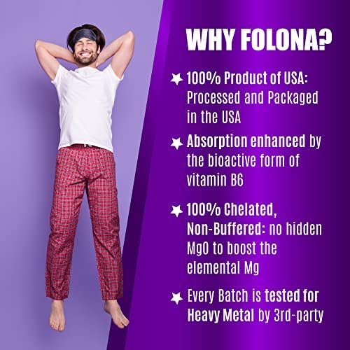 Folona Magnesio Glicinato con Vitamina B6, 1350mg, 180 Cápsulas Veganas - Mejora Sueño, Alivio del Estrés, Energía y Calambres Musculares - Libre de - imagen 7