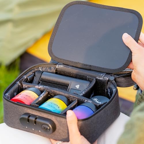 Bolsa a Prueba de Olores Moonlight Haze con Forro de Carbón Activado y Accesorios - Set de Regalo con 3 Tarros de Vidrio a Prueba de Niños y 3 Tubos - imagen 2