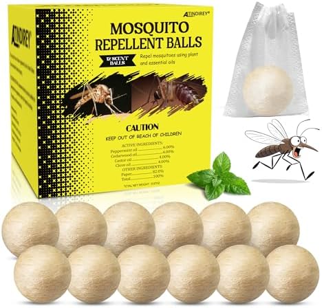 Bolas Repelentes de Mosquitos Atindirey 12 PZS, Tamaño Viaje, Protección de 30 Días, No Tóxicas y a Base de Plantas, Seguras para Niños y Mascotas - imagen 1