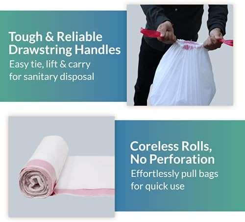 Bolsas de Basura con Cuerda 6-10 Galones | 250 Piezas | 22x23 | Bolsas de Basura Blancas para Botes Pequeños - Medianos - imagen 4