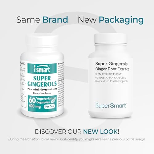 Supersmart - Super Gingerols 400mg al Día (Alta Potencia 20% Gingerol) - Suplemento de Extracto de Jengibre | Sin OGM y Sin Gluten - 60 Cápsulas - imagen 2