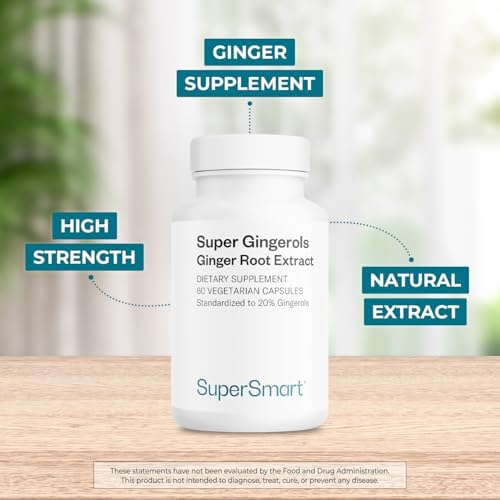 Supersmart - Super Gingerols 400mg al Día (Alta Potencia 20% Gingerol) - Suplemento de Extracto de Jengibre | Sin OGM y Sin Gluten - 60 Cápsulas - imagen 3