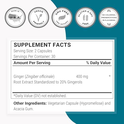 Supersmart - Super Gingerols 400mg al Día (Alta Potencia 20% Gingerol) - Suplemento de Extracto de Jengibre | Sin OGM y Sin Gluten - 60 Cápsulas - imagen 4