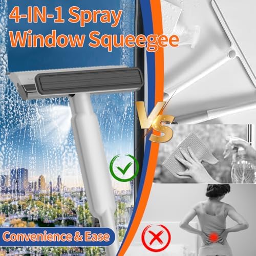 Limpiador de Ventanas 4 en 1 con Tanque de Agua, Control Remoto, Extensión Ajustable de 16'' a 72'', Bandeja de Agua Residual y Esponja para Ventanas - imagen 4