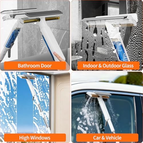 Limpiador de Ventanas 4 en 1 con Tanque de Agua, Control Remoto, Extensión Ajustable de 16'' a 72'', Bandeja de Agua Residual y Esponja para Ventanas - imagen 7
