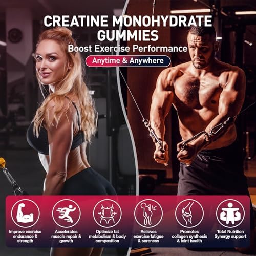 Gomitas de Creatina para Hombres y Mujeres, 5g de Creatina Monohidratada, Aumenta Masa Muscular, Fuerza, Recuperación y Salud Cognitiva, 120 Gomitas - imagen 3