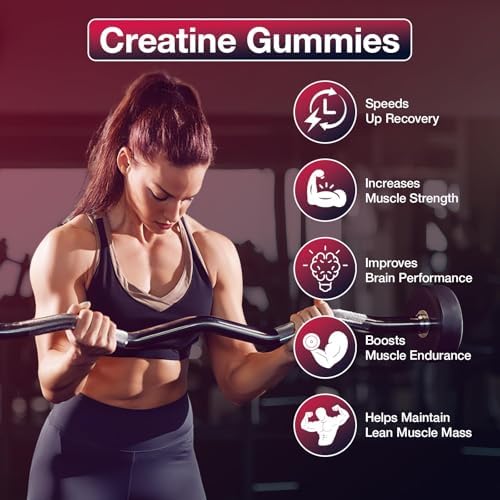 Gomitas de Creatina para Hombres y Mujeres, 5g de Creatina Monohidratada, Aumenta Masa Muscular, Fuerza, Recuperación y Salud Cognitiva, 120 Gomitas - imagen 6