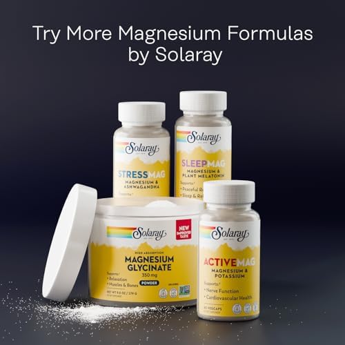 SOLARAY Magnesio Glicinato en Polvo 500mg - Suplemento Vegano Sin Sabor para Huesos, Músculos y Relajación - Libre de Gluten y No Transgénico - 30 - imagen 6