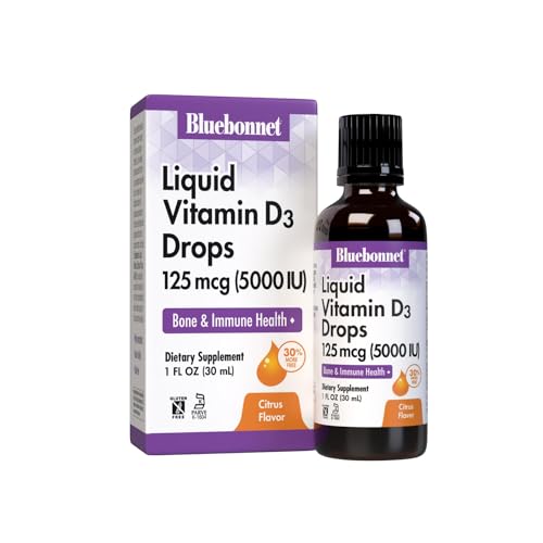 Gotas de Vitamina D3 Líquida Bluebonnet Nutrition 5000 IU, Apoya el Crecimiento Muscular y Esquelético, Sin GMO, Sin Gluten, Sin Soja, Sin Lácteos, - imagen 2