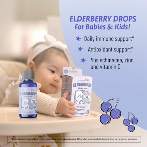 Jarabe de Saúco Orgánico Legendairy Milk en Gotas Líquidas para Bebés y Niños, Suplemento de Inmunidad con Vitamina C, Zinc y Equinácea, - imagen 4