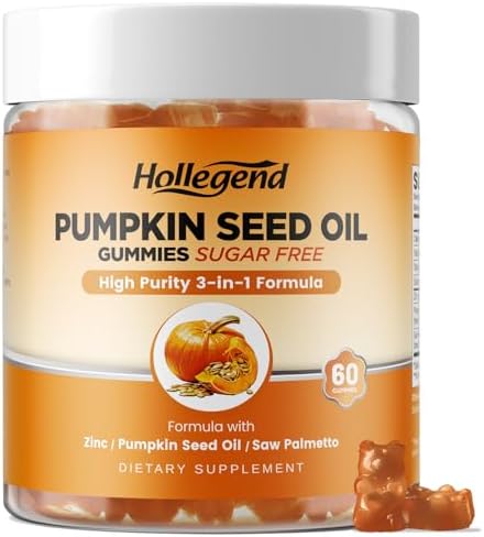 Gomitas de Aceite de Semilla de Calabaza HOLLEGEND con Saw Palmetto, Extracto para Crecimiento Capilar y Salud Prostática, Veganas, Sin Azúcar, - imagen 1