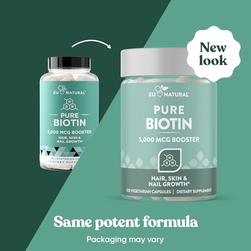 Suplemento de Biotina 5000 mcg para Cabello, Piel y Uñas - Vitaminas de Alta Potencia para el Crecimiento del Cabello - 120 Cápsulas Veganas - imagen 2