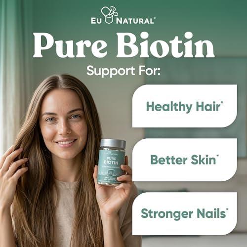 Suplemento de Biotina 5000 mcg para Cabello, Piel y Uñas - Vitaminas de Alta Potencia para el Crecimiento del Cabello - 120 Cápsulas Veganas - imagen 3