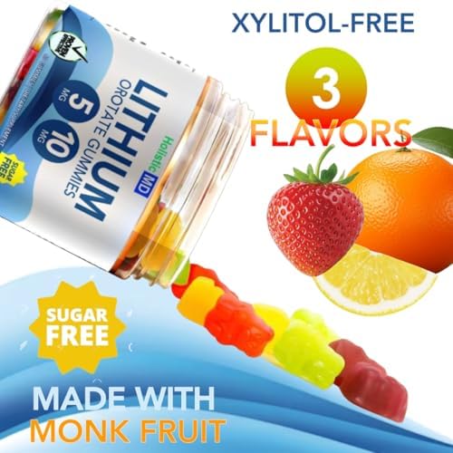 Lithium Orotate 5mg y 10mg | Para Hombres, Mujeres y Niños | Gominolas Veganas Sin Azúcar, 60 piezas, Sabor Clínicamente Estudiado - imagen 2