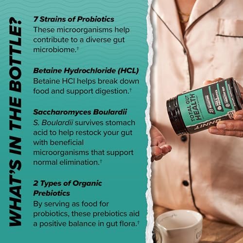ONNIT Total Gut Health: Suplemento Digestivo Diario para Hombres y Mujeres con 7 Cepas de Probióticos, Prebióticos, Enzimas y Betaína HCL, 60 Cápsulas - imagen 4