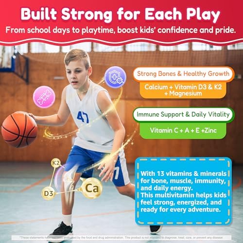 Gomitas Multivitamínicas para Niños + Omega 3 (DHA/EPA), Multivitamínico Metilado con Hierro, Probiótico y Vitaminas A, C, D3, K2, E, 60 Piezas, Sin - imagen 5