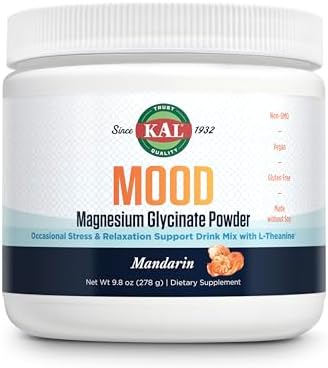KAL Polvo de Magnesio con L-Theanina Sabor Mandarina - Suplemento Vegano, Sin Azúcar Añadido, Sin Gluten - 40 Porciones, 9.8 oz - imagen 1