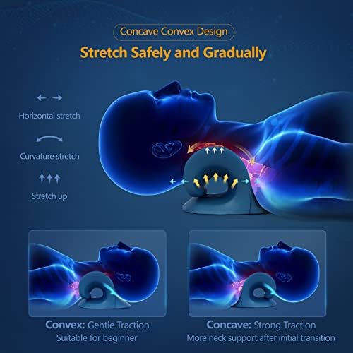Alivio de Dolor de Cuello con Estirador Cervical, Cojín de Traction Calentado con Almohadilla de Grafeno, Relajante para Cuello y Hombros (Azul - imagen 5