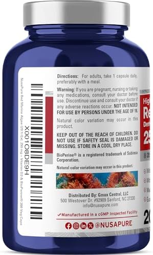 Cápsulas de Algas Marinas Rojas NusaPure, 250 mg, 200 Veganas (Sin Soja, No Transgénicas) - imagen 3