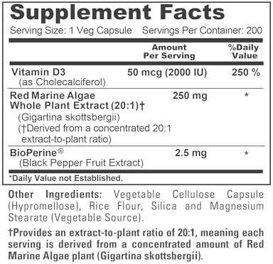 Cápsulas de Algas Marinas Rojas NusaPure, 250 mg, 200 Veganas (Sin Soja, No Transgénicas) - imagen 4