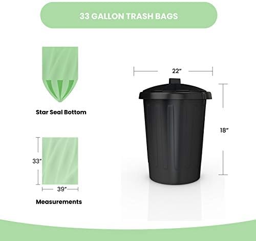 Bolsas de Basura Biodegradables Reli de 33 Galones, 100 Piezas, Verdes, Ecológicas y Degradables en Ciertas Condiciones, Ajuste Personalizado para - imagen 3