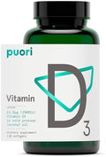 Suplementos de Vitamina D3 Puori en Softgels, 2500 IU (62.5 mcg) - Absorción Rápida para el Sistema Inmunológico, Salud Ósea y Funciones Musculares - - imagen 1