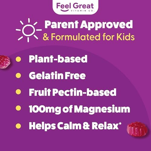 Gomitas de Magnesio Calm para Niños Feel Great - Suplemento de Magnesio Citrato - 60 Unidades - imagen 3
