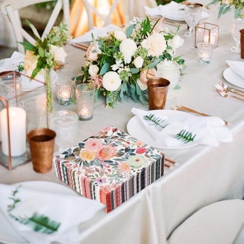 200 Piezas de Servilletas de Papel Florales Desechables con Diseño de Rosa Acuarela para Postres, Cenas, Baños, Bodas y Fiestas de Cumpleaños (16.5 x - imagen 3