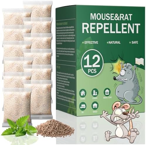 Bolsitas Repelentes de Roedores 12 Piezas, Control Natural con Aceite de Menta para Interiores y Exteriores, Uso en Auto, Jardín, Garaje, RV, - imagen 1