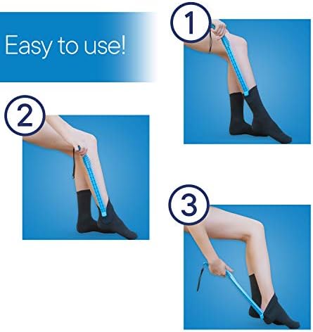 Ayuda para Quitar Calcetas RMS para Medias de Compresión Ligera a Media para Hombres y Mujeres con Artritis o Movilidad Limitada (Azul) - imagen 2