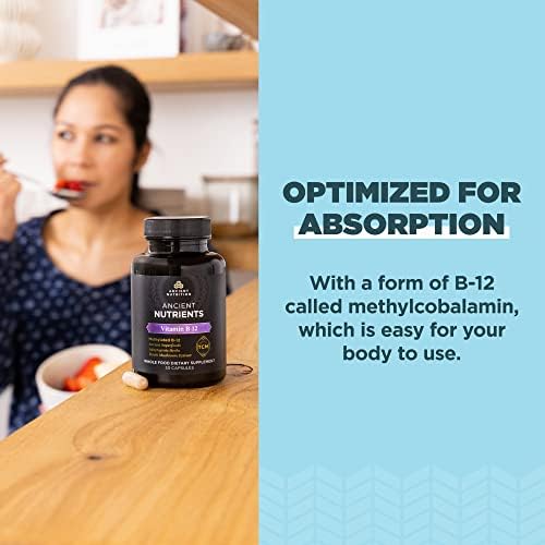 Suplemento de Vitamina B12 Ancient Nutrition, Apoya el Metabolismo Energético y la Salud del Sistema Nervioso, Hierbas Adaptógenas, Activado por - imagen 4