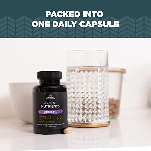 Suplemento de Vitamina B12 Ancient Nutrition, Apoya el Metabolismo Energético y la Salud del Sistema Nervioso, Hierbas Adaptógenas, Activado por - imagen 6