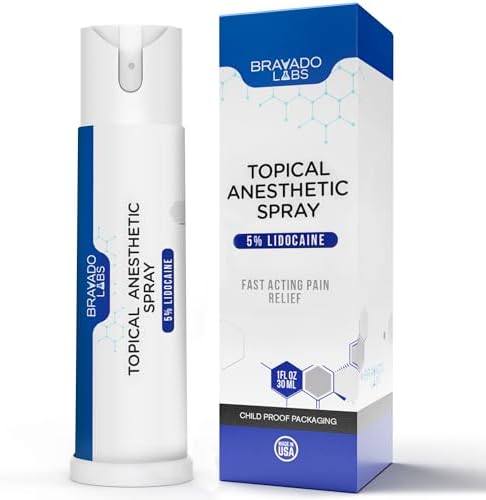 Spray Analgésico Bravado Labs 5% Lidocaína - Alivio Máximo del Dolor con Árnica y Aceite de Emú - Anestésico Tópico para Quemaduras, Dolor e - imagen 1