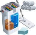 Set de Trapeador y Cubeta POPMOP, Sistema de Trapeador Plano, Cubeta con Escurridor, Trapeador de Pared con Mango Ajustable (Máx 61 Pulgadas), 5 - imagen 1