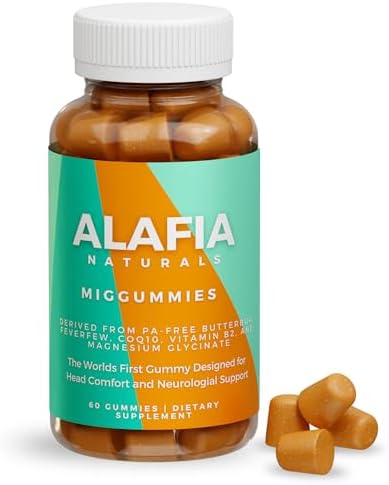 Alafia Naturals Miggummies - r Gummy para Confort y Soporte Craneal - Magnesio Glicinato, Butterbur, Feverfew, CoQ10, Vitamina B2 400mg, 60 piezas - imagen 6
