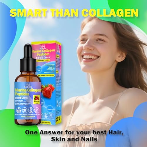 Gotas Líquidas de Colágeno Marino Hidrolizado, Colágeno Tipo I y III con Ácido Hialurónico, Biotina y Vitamina C para Articulaciones, Piel, Cabello y - imagen 6