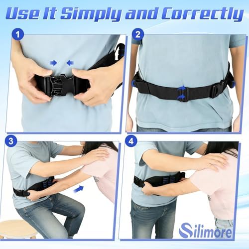 Cinturón de Transferencia Silimore para Personas Mayores con Asas, Cinturón Médico con Liberación Rápida - Fisioterapia para Levantar Ancianos y - imagen 7