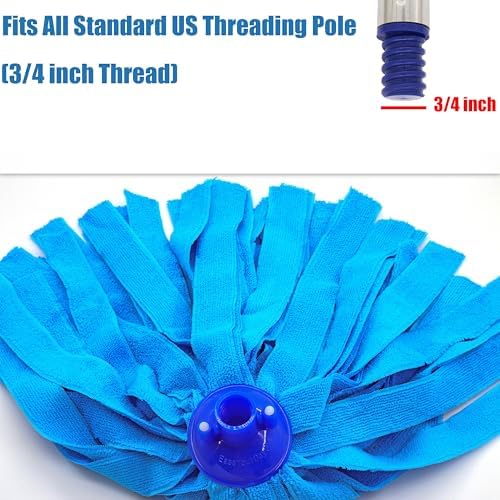 Reemplazos de Mopa de Microfibra Azul EaseYourDay 6 Piezas, Compatibles con Todos los Mangos de Mopa Estándar de EE. UU. - imagen 3
