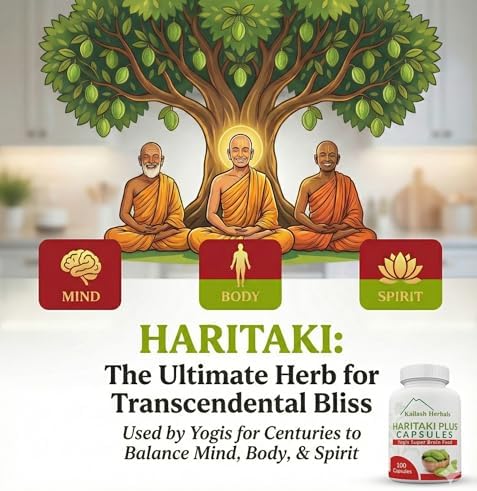 Cápsulas Orgánicas de Haritaki Kailash Herbals - Mejora la Digestión, Desintoxicación y Rejuvenecimiento - 100 Cápsulas Veganas y No Transgénicas - imagen 3