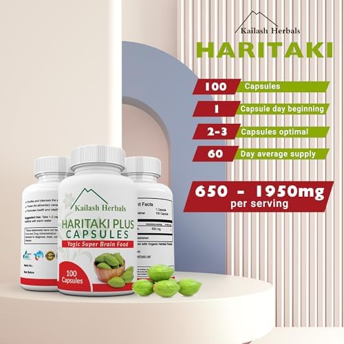 Cápsulas Orgánicas de Haritaki Kailash Herbals - Mejora la Digestión, Desintoxicación y Rejuvenecimiento - 100 Cápsulas Veganas y No Transgénicas - imagen 6