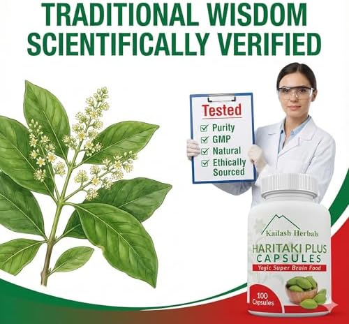 Cápsulas Orgánicas de Haritaki Kailash Herbals - Mejora la Digestión, Desintoxicación y Rejuvenecimiento - 100 Cápsulas Veganas y No Transgénicas - imagen 8