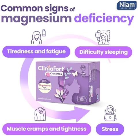 ClimaFort CronoMag | Suplemento de Magnesio para Mujeres en Menopausia | 5 Sales Bisglicinato + Glicerofosfato | B12 | Energía | Suministro para 1 Mes - imagen 3