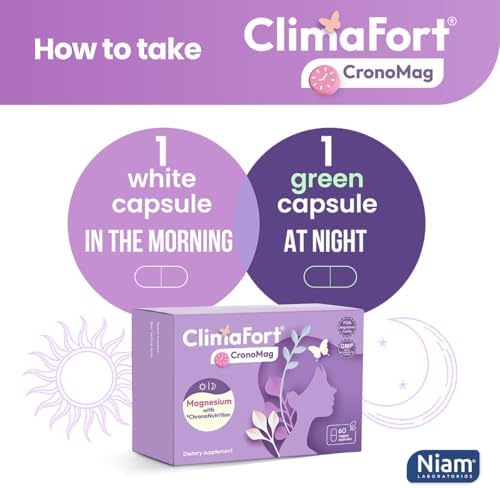 ClimaFort CronoMag | Suplemento de Magnesio para Mujeres en Menopausia | 5 Sales Bisglicinato + Glicerofosfato | B12 | Energía | Suministro para 1 Mes - imagen 6