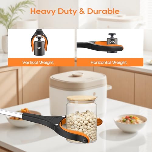 Juego de 2 Agarradores Extensibles de 43 con Mandíbulas Rotativas de 360°, Punta Magnética y Mango Ergonómico – Ideal para Personas Mayores y - imagen 4