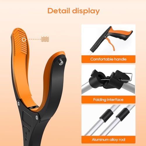 Juego de 2 Agarradores Extensibles de 43 con Mandíbulas Rotativas de 360°, Punta Magnética y Mango Ergonómico – Ideal para Personas Mayores y - imagen 7